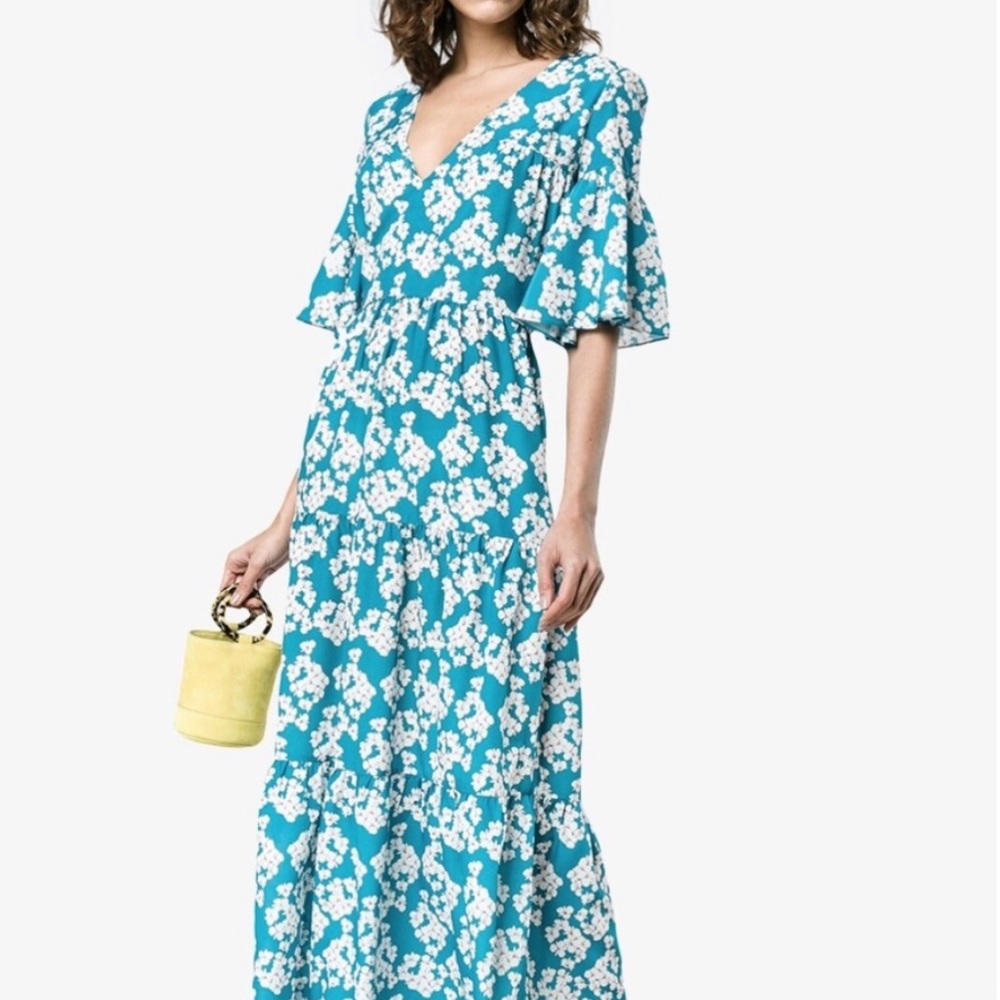Borgo De Nor Teodora Crepe Blue Bouquet size 2